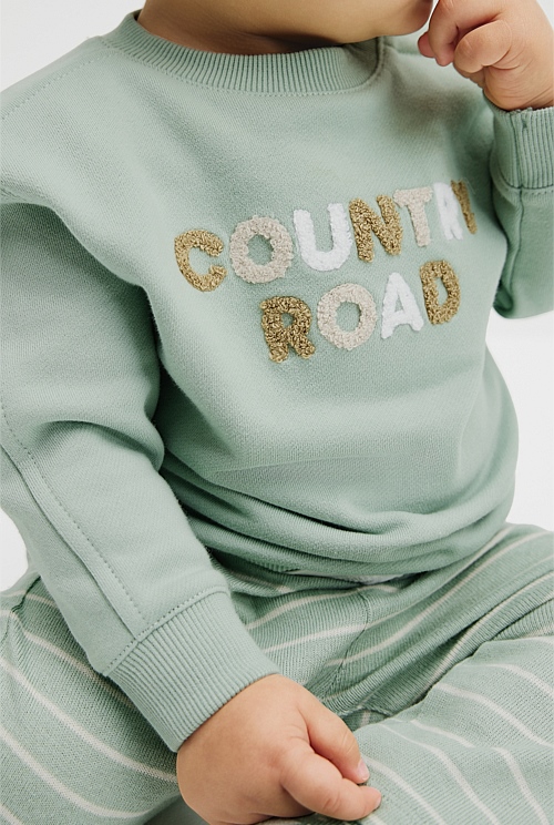 Australian Cotton Contrast Boucle Sweat Australian Cotton Contrast Boucle Sweat