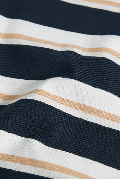 Australian Cotton Oversized Stripe Short Sleeve T-Shirt