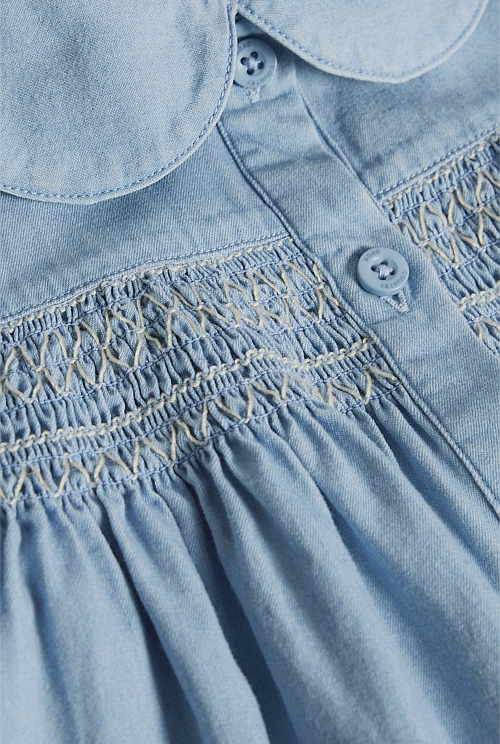 Organically Grown Cotton Short Sleeve Chambray Dress Organically Grown Cotton Short Sleeve Chambray Dress