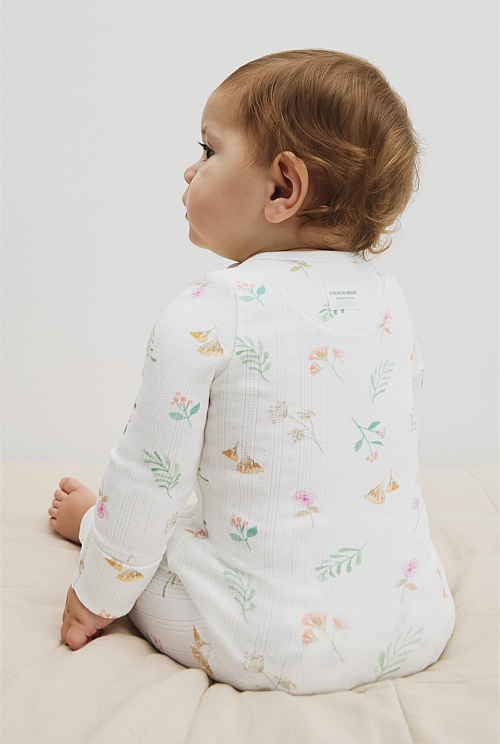 Organically Grown Cotton Blend Pointelle Jumpsuit