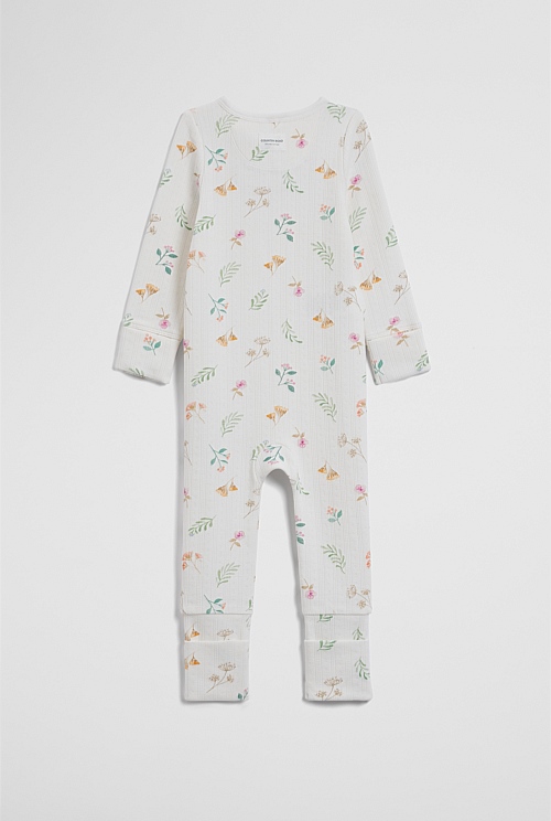 Organically Grown Cotton Blend Pointelle Jumpsuit