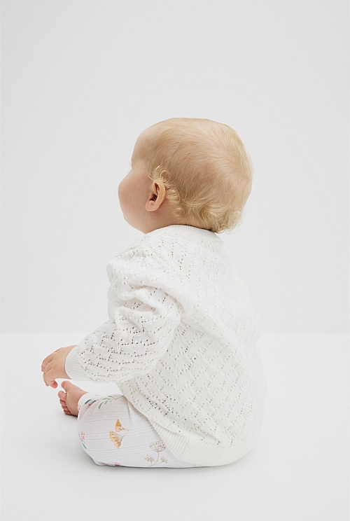 Organically Grown Cotton Blend Pointelle Pull On Pant Organically Grown Cotton Blend Pointelle Pull On Pant