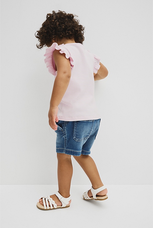 Australian Cotton Blend Short Sleeve Stripe Rib T-Shirt Australian Cotton Blend Short Sleeve Stripe Rib T-Shirt