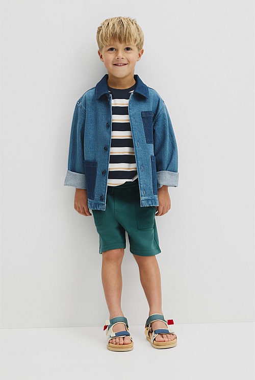 Australian Cotton Oversized Stripe Short Sleeve Tee