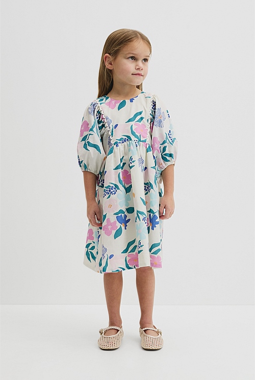 Short Puff Sleeve Print Dress Short Puff Sleeve Print Dress