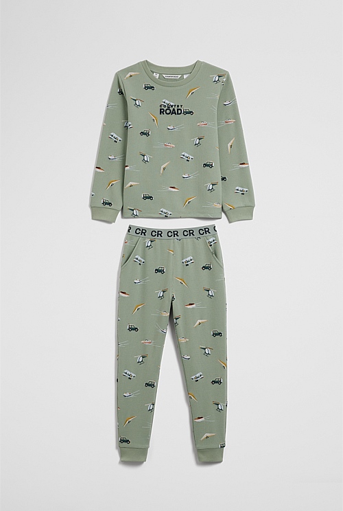 Australian Cotton Long Sleeve Motor Sport Pyjamas