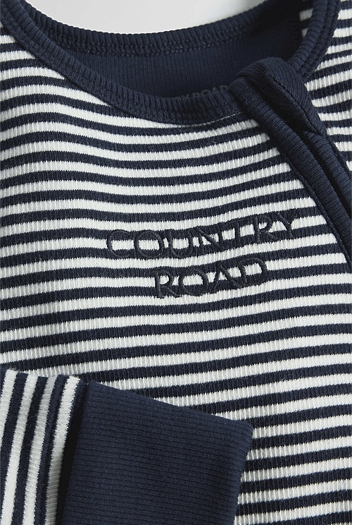 Organically Grown Cotton Stripe Rib Jumpsuit Organically Grown Cotton Stripe Rib Jumpsuit