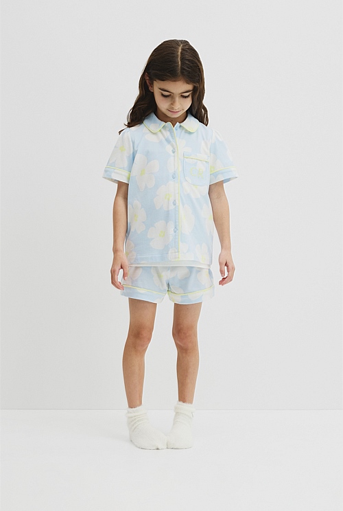 Australian Cotton Short Sleeve Button Through Sleep Australian Cotton Short Sleeve Button Through Sleep