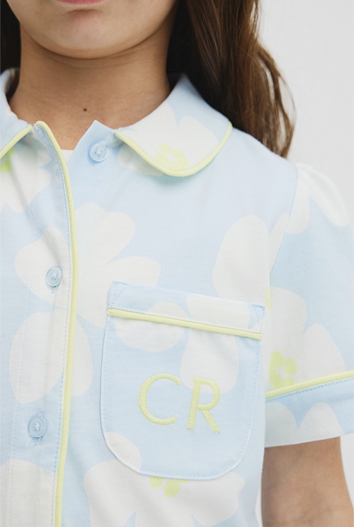 Australian Cotton Short Sleeve Button Through Sleep Australian Cotton Short Sleeve Button Through Sleep