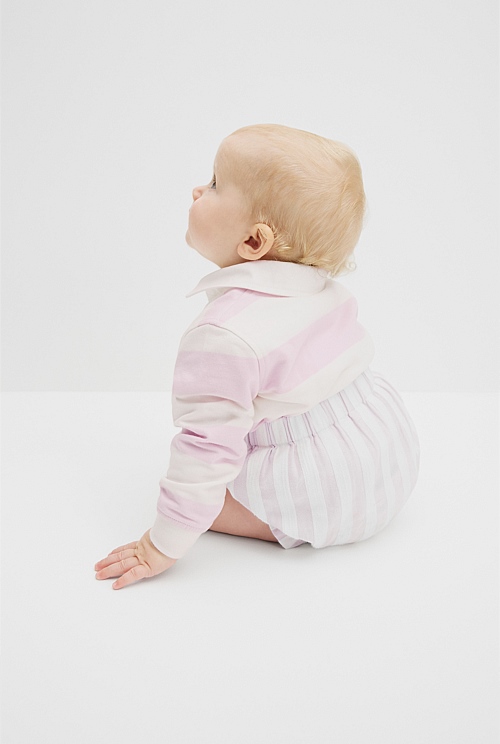 Organically Grown Cotton Blend Long Sleeve Rugby Top