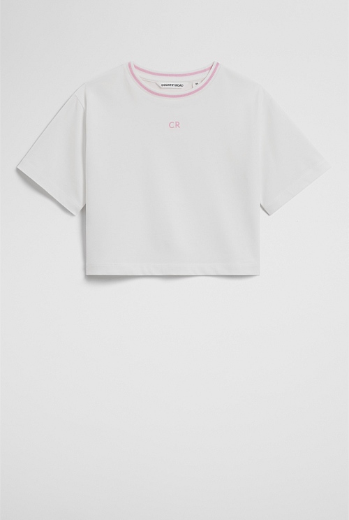 Australian Cotton Short Sleeve Crop Boxy T-Shirt Australian Cotton Short Sleeve Crop Boxy T-Shirt