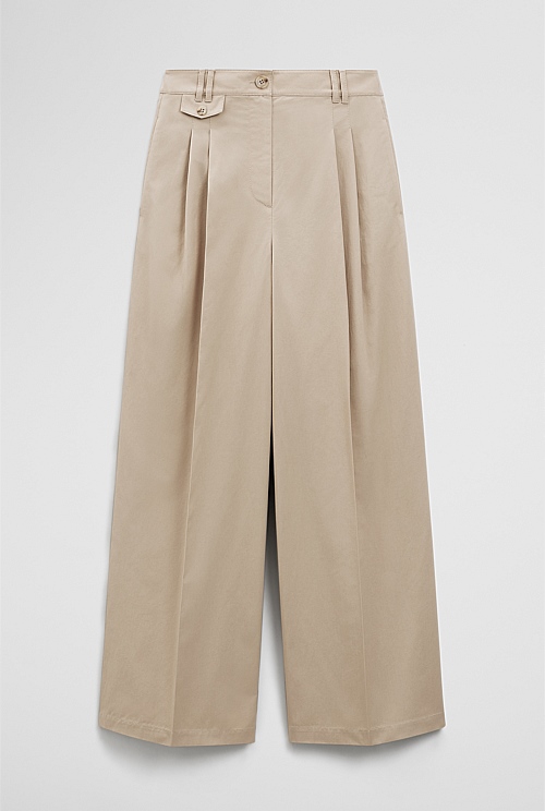 Cotton Blend Pleat Front Pant Cotton Blend Pleat Front Pant