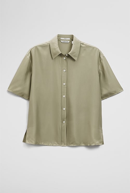Short Sleeve Silk Shirt