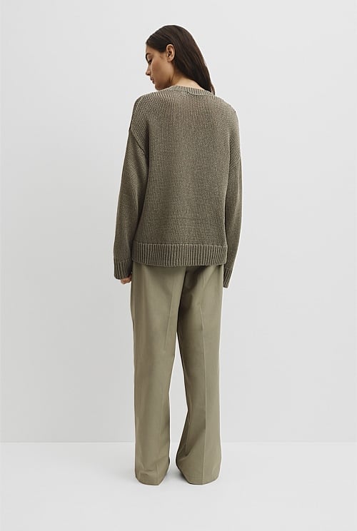 Organically Grown Cotton Tape Yarn Sweater