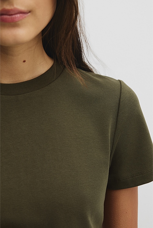 Australian Cotton Blend Fitted T-Shirt Australian Cotton Blend Fitted T-Shirt