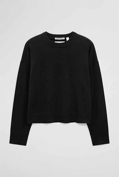 Cotton Linen Crew Neck Knit Cotton Linen Crew Neck Knit