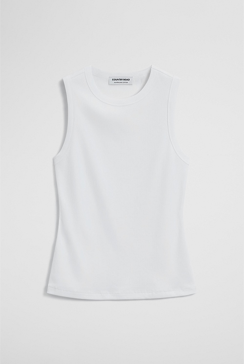 Australian Cotton High Neck Tank Australian Cotton High Neck Tank
