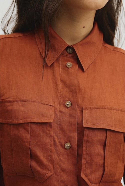 Ramie Utility Blouse Ramie Utility Blouse