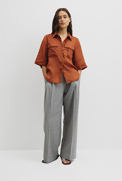 Ramie Utility Blouse Ramie Utility Blouse