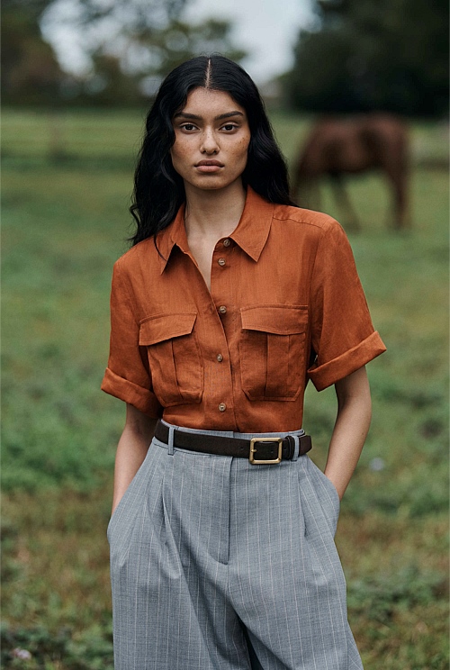 Ramie Utility Blouse Ramie Utility Blouse