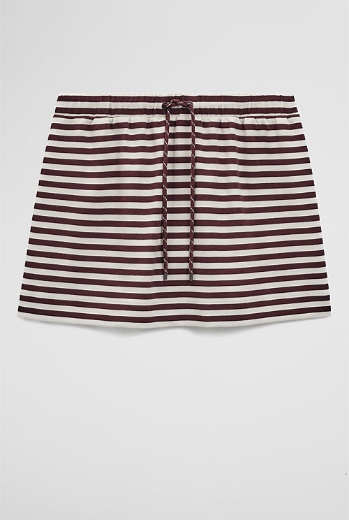 Australian Cotton Blend Stripe Jersey Skirt