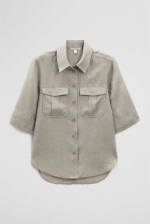 Ramie Utility Blouse Ramie Utility Blouse