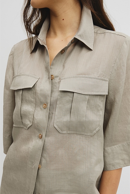 Ramie Utility Blouse Ramie Utility Blouse