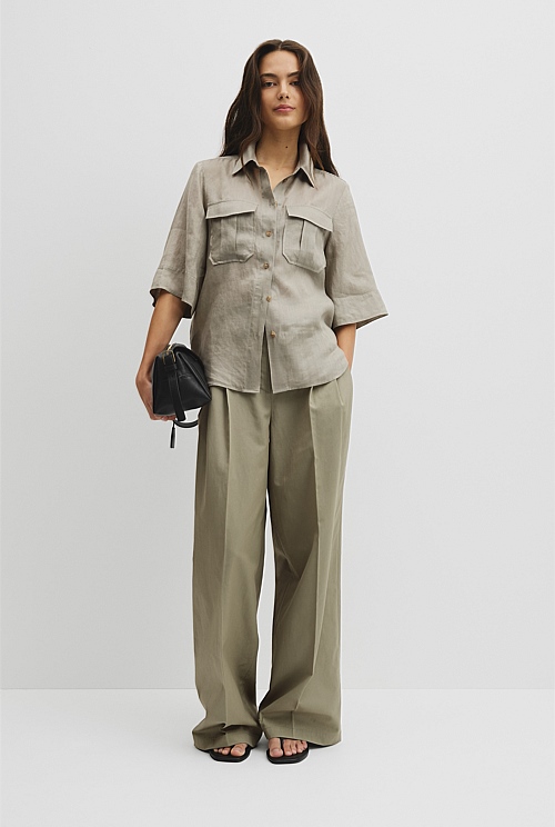Ramie Utility Blouse Ramie Utility Blouse