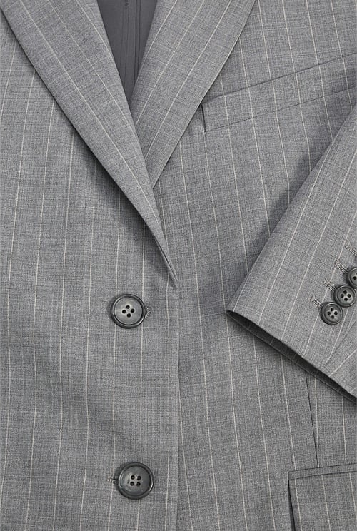 Wool Blend Pinstripe Classic Blazer