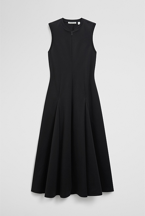 Panel Zip Neck Ponte Dress Panel Zip Neck Ponte Dress