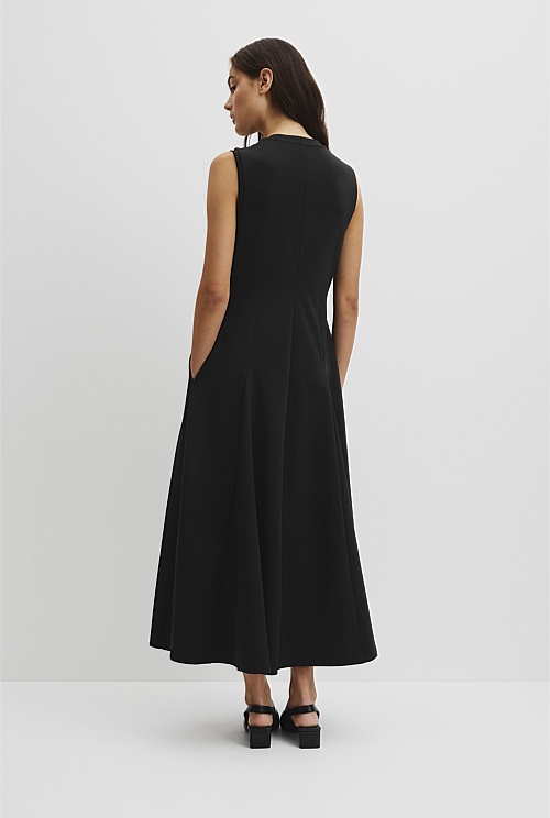 Panel Zip Neck Ponte Dress Panel Zip Neck Ponte Dress