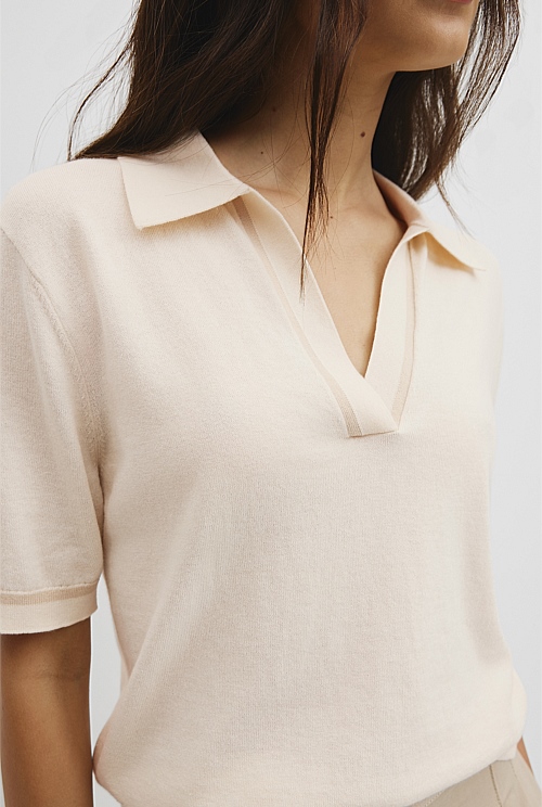 Cashmere Blend Short Sleeve Knit Cashmere Blend Short Sleeve Knit