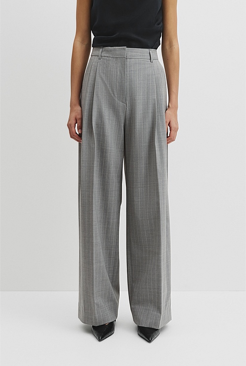 Wool Blend Tailored Pinstripe Pant Wool Blend Tailored Pinstripe Pant