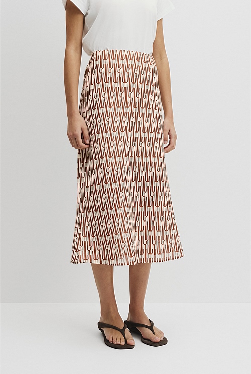 Print Bias Midi Skirt Print Bias Midi Skirt
