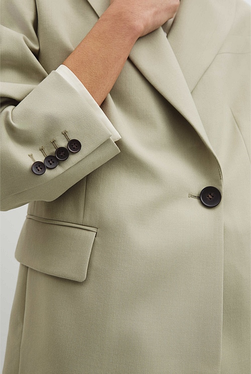 Wool Blend Wrap Blazer Wool Blend Wrap Blazer