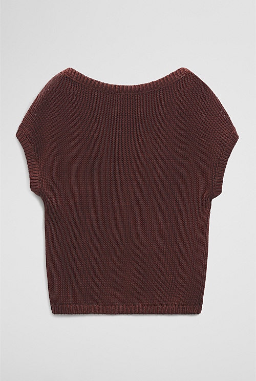 Organically Grown Cotton Asymmetric Tape Knit T-Shirt Organically Grown Cotton Asymmetric Tape Knit T-Shirt