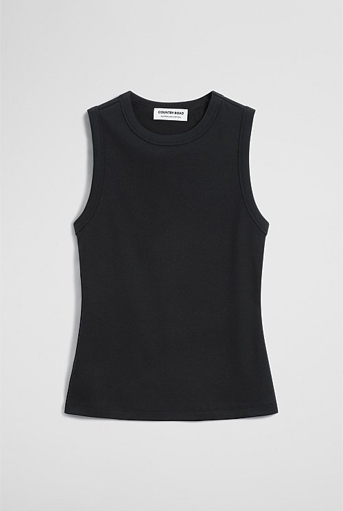 Australian Cotton High Neck Tank Australian Cotton High Neck Tank