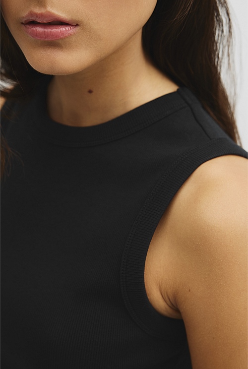 Australian Cotton High Neck Tank Australian Cotton High Neck Tank