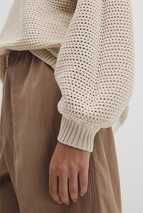 Longsleeve Relaxed Crochet Knit Longsleeve Relaxed Crochet Knit