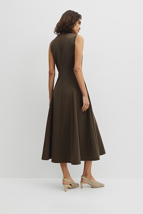 Panel Zip Neck Ponte Dress Panel Zip Neck Ponte Dress