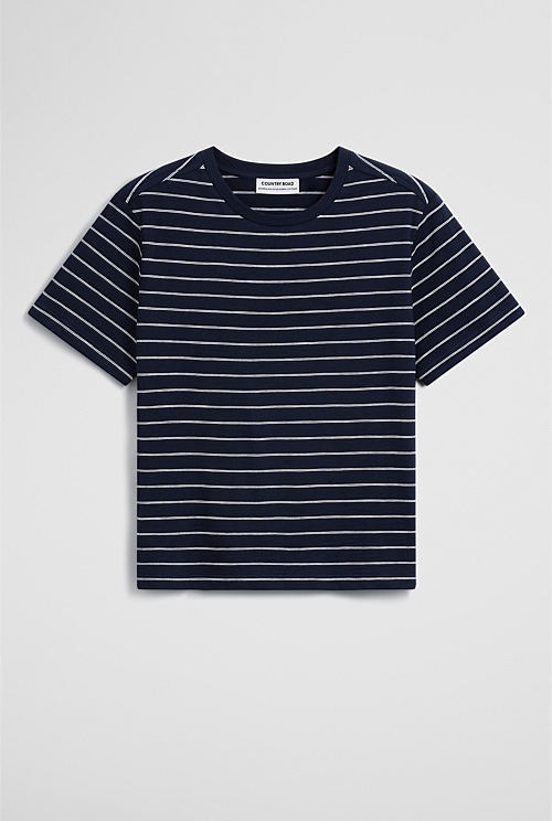 Stripe Textured Slub T-Shirt Stripe Textured Slub T-Shirt