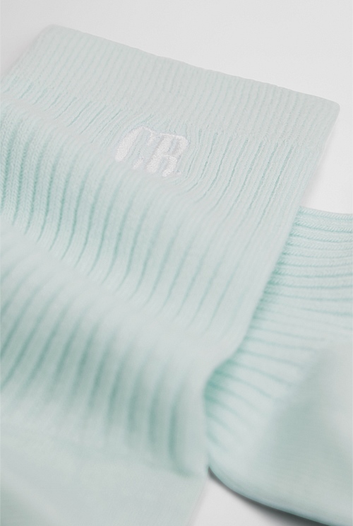 Australian Cotton Blend CR Ribbed Three Quarter Crew Sock Australian Cotton Blend CR Ribbed Three Quarter Crew Sock
