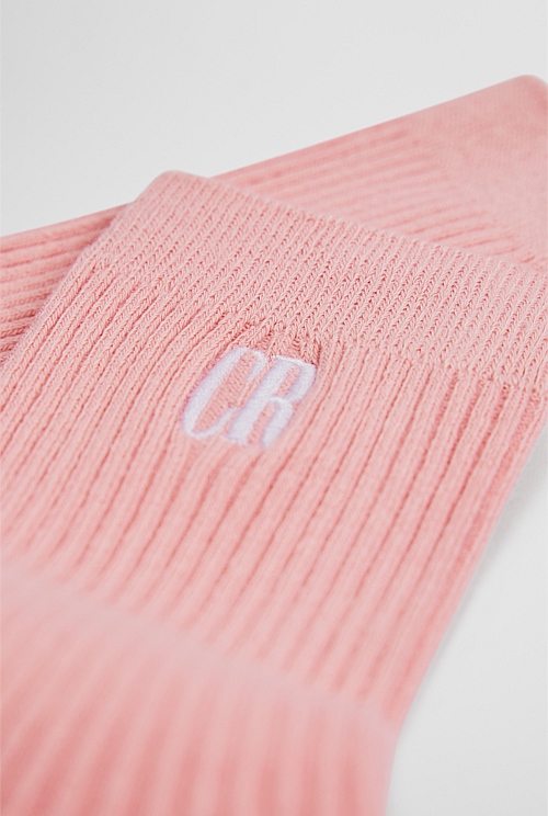 Australian Cotton Blend CR Ribbed Three Quarter Crew Sock Australian Cotton Blend CR Ribbed Three Quarter Crew Sock