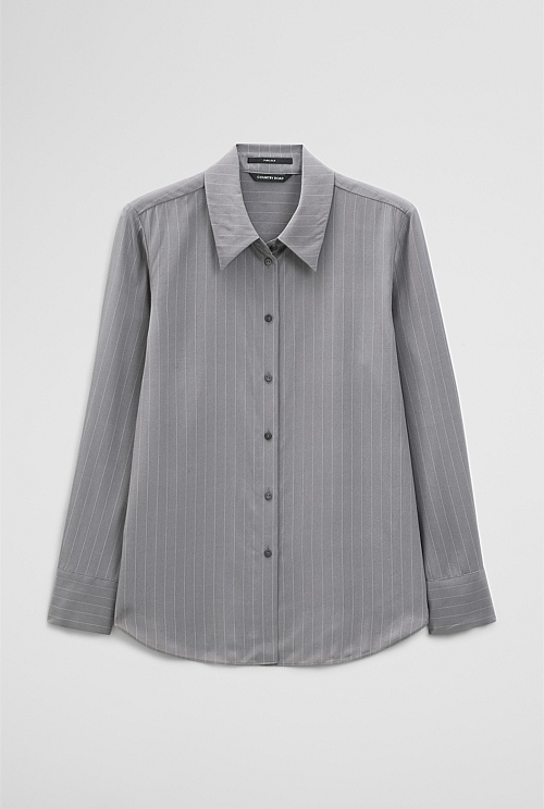 Pinstripe Silk Shirt Pinstripe Silk Shirt