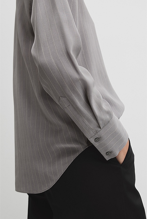 Pinstripe Silk Shirt Pinstripe Silk Shirt