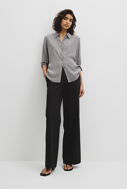 Pinstripe Silk Shirt Pinstripe Silk Shirt