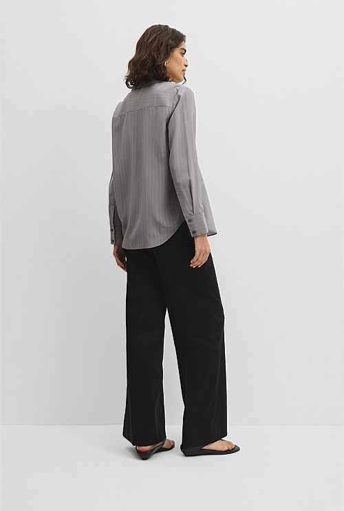 Pinstripe Silk Shirt Pinstripe Silk Shirt