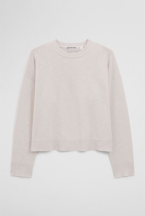 Cotton Linen Crew Neck Knit Cotton Linen Crew Neck Knit
