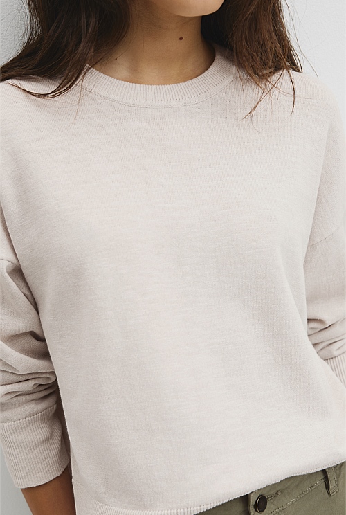 Cotton Linen Crew Neck Knit Cotton Linen Crew Neck Knit
