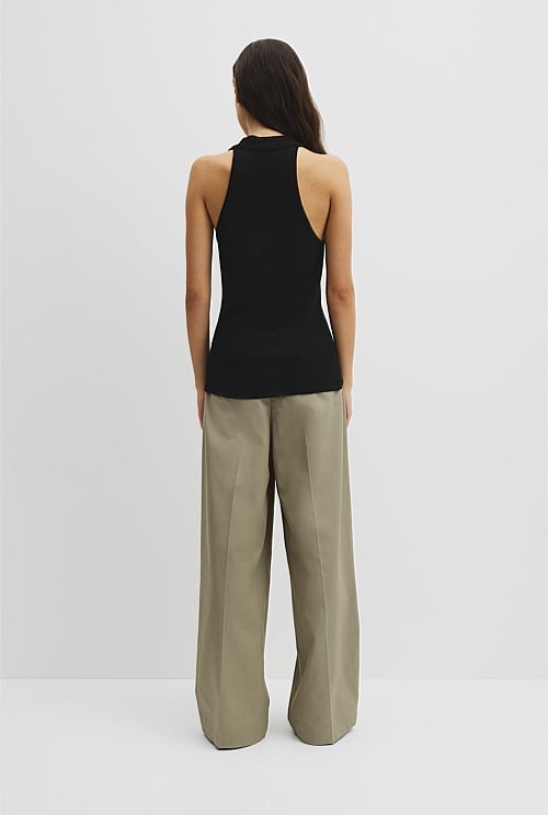 Wool V-Neck Drape Tank